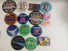Vintage Pinback Button Lot 16 Casino Golden Nugget Promo Advertising Event Pins picture
