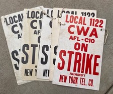 5 Vtg CWA AFL CIO Sandwich Boards Strike Against NY Phone Labor Union Protest  picture