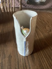 FITZ & FLOYD Vtg 70s CERAMIC PEEK-A-BOO ZIPPER VASE EXCELLENT CONDITION CUTE picture