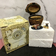 2000 Boyds Bears Treasure Box Fuzzfaces Yarn Basket Purl 2 McNibble Box 3E/1489 picture