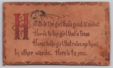 Jamestown New York Sweet Girl Verse Hand Tooled Leather 1906 Postcard picture