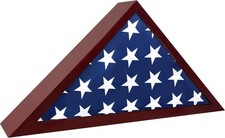 5'x9.5' American Veteran Burial Flag Display Case Solid Wood Shadow Box picture