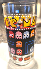 4 PAC-MAN Vintage 1980 Pac Man Glasses Bally Midway Mfg Co. 5-5/8