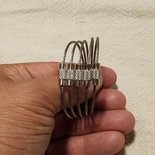5x Stainless Steel Wire Keychain Ring Cable Clasp Key Luggage Tags Loop 2mm picture