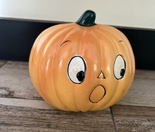 Vintage 1988 6” Ceramic Anthropomorphic Pumpkin Planter picture