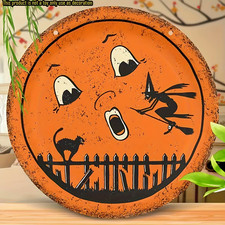Halloween Anthropomorphic VINTAGE STYLE Moon Wooden Sign Wall Decor 8