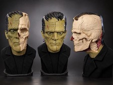 Universal Monsters Skull Reveal Frankenstein Bust Skullology  12” Fabric Outfit picture