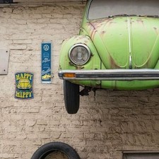 Volkswagen Beetle Vertical Embossed Metal Sign - NEW Sign for Garage or Man Cave picture