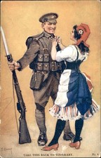 Soldier and Irish girl Humor D. M. Co. Ltd c1900s-10s Vintage Postcard picture
