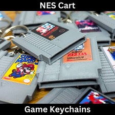 Mini NES Game Cart Keychains, Miniature Nintendo Cover Art, Retro Gamer Gift picture