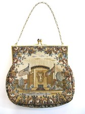 RARE 1939 NEW YORK WORLD'S FAIR TAPESTRY PURSE FEATURING ADMIN BUILDING by SICO picture