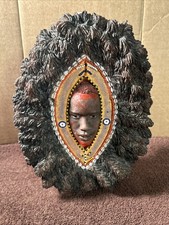 Rare 2001 African Tribal Maasai Moran  Sitting Figurine 9.75 In X 7 In picture