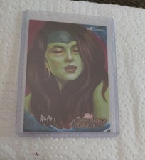2014 MARVEL GUARDIANS OF THE GALAXY GAMORA SKETCH CARD 1/1 UPPERDECK ANP NM picture