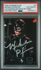 Michelle Pfeiffer 1992 Stadium Club Batman Returns #D Catwoman Autograph RC PSA picture