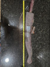 Vtg Taiwan Paiwan Knife Or Sword With Figural Relief Carvings  picture