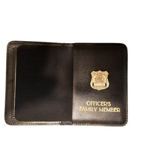 NYC Police Officer's NYPD Family Member Pin Mini Badge ID Wallet Gold Foil picture