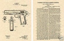 COLT 1911 Pistol 45 AUTOMATIC Patent Art Print READY TO FRAME John Browning picture
