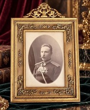 Imperial Russian Faberge Attr. Jeweled Gilt Frame Russian Colonel Fr. de Mezer picture