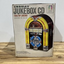 CROSLEY Tabletop Jukebox CD Player Radio Color Changing LED Lights CR11 01A-CH picture