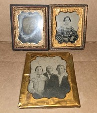 Antique 1840-50s Young Woman, Family Picture Daguerreotype Photo Gold Frame picture