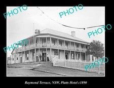 OLD LARGE HISTORIC PHOTO OF RAYMOND TERRACE NSW, PLATTS HOTEL c1890 picture