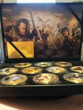 Lord of the rings 10 coin set 24 karat gold-plated in case picture