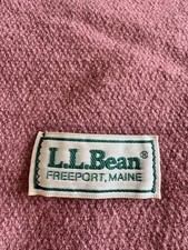 Vtg LL Bean Wool Blanket Freeport Maine 70’s 80’s Pink Biddeford Mills Camp picture