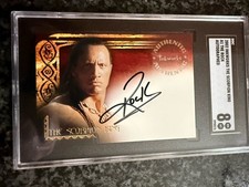2002 Inkworks The Scorpion King The Rock On Card Auto Dwayne Johnson SGC 8 NM-MT picture