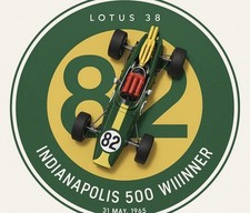 Retro Style 1965 Indy 500 Indianapolis Jim Clark  Racing Ford Round  Garage Sign picture