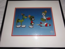 Original Bugs Bunny Marvin Martian Warner Bros Cel Framed Special Delivery 1994 picture