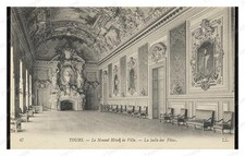 Tours France City Hall Banquet Room Standard Postcard COPY RPPC picture