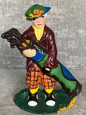 Vintage Golf Caddy Cast Iron Door Stop - #5 Stamped on Back picture