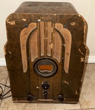 VINTAGE 1937 PHILCO 37-610 TOMBSTONE TABLETOP RADIO AS-IS FOR PARTS OR REPAIR picture