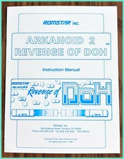 ARKANOID 2 Revenge of DOH Instruction Manual ROMASTAR Game 1987 Vintage #74 picture