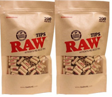 2x RAW PRE-ROLLED TIPS Filter Tips 400 PreRolled Tips *Great Price* *USA SHPD* picture