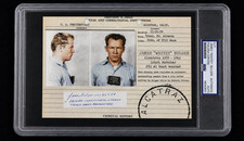 Signed James Whitey Bulger The Departed Winter Hill Gang Alcatraz Cut Auto PSA picture