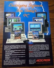 Gunship & Pirates Computer Games Micro Prose Vintage Print Ad 8x11 1980s picture