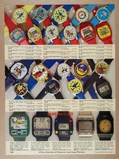 Character & Nelsonic Game Watches Pac-Man Frogger Smurfs ET 1984 catalog ad page picture