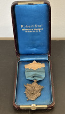 Antique 1897 LIIAL High Jump Medal Ribbon Spring Games Robert Stoll Orig. Box picture