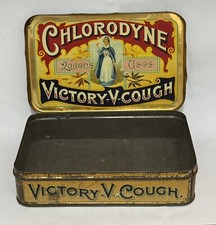 Antique VICTORY CHLORODYNE  Cough Lozenges Grocery Shop Advertising Litho Tin picture