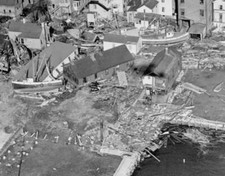 Damage caused by the New England Hurricane of 1938 aka Long Island .. Old Photo picture