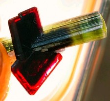 Rare Mangano Red Tantalite Crystals grown on Tourmaline Crystal(natural) -Pak picture