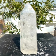 3.49LB Large Natural clear quartz obelisk white crystal energy column healing picture