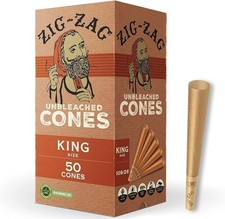 Zig Zag Unbleached Cones King Size Bulk 1 Pack 50 CT picture