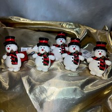 5 VTG SNOWMAN NAPKIN HOLDER AMERICAN HOME NEW WITH TAGS 1990s RESIN picture