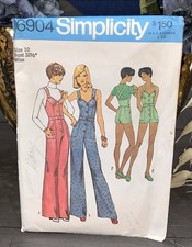BA UNCUT VTG 1975 SIMPLICITY 6904 SEWING PATTERN UNCUT JUMPSUIT 2 LENGTHS SZ 10 picture