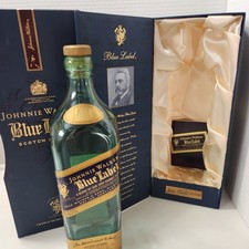 Johnnie Walker Blue Label Empty Bottle & Original Box Case Man Cave Decor 