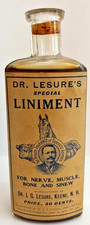 Dr. Lesure's Liniment old bottle, full, veterinary, Keene NH, label is perfect picture