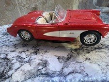 Burago 1957 Little Red Corvette Diecast Convertable Doors & Hood Open 1/18 Scale picture