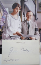 Grace Coolidge First Lady of United States 1923 - 1929 Autograph Card picture